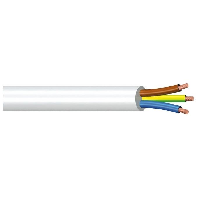 Polypool Matassa Cavo Tripolare H05vv-f Sezione 3x1.5mm Bianco