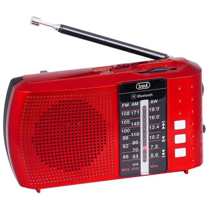 Trevi RA 7F20 BT Radio Portatile Multibanda con Bluetooth Usb MicroSD Batteria Ricaricabile Rosso