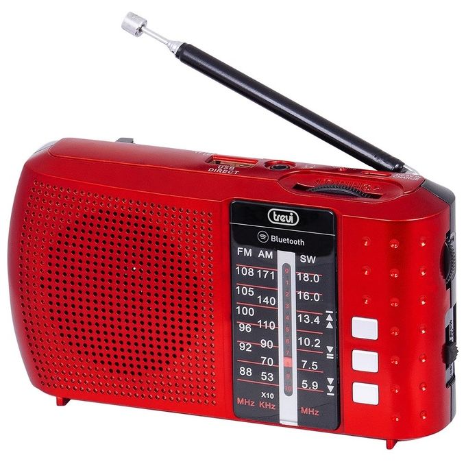 Trevi RA 7F20 BT Radio Portatile Multibanda con Bluetooth Usb MicroSD Batteria Ricaricabile Rosso