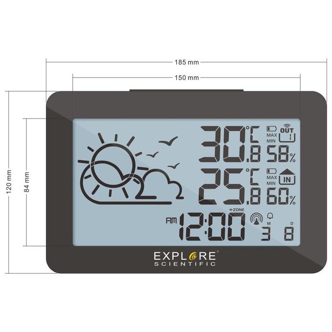 Explore Wsh-4002 Stazione Meteo Display Monocromatico Temperatura e Umidita' In-out