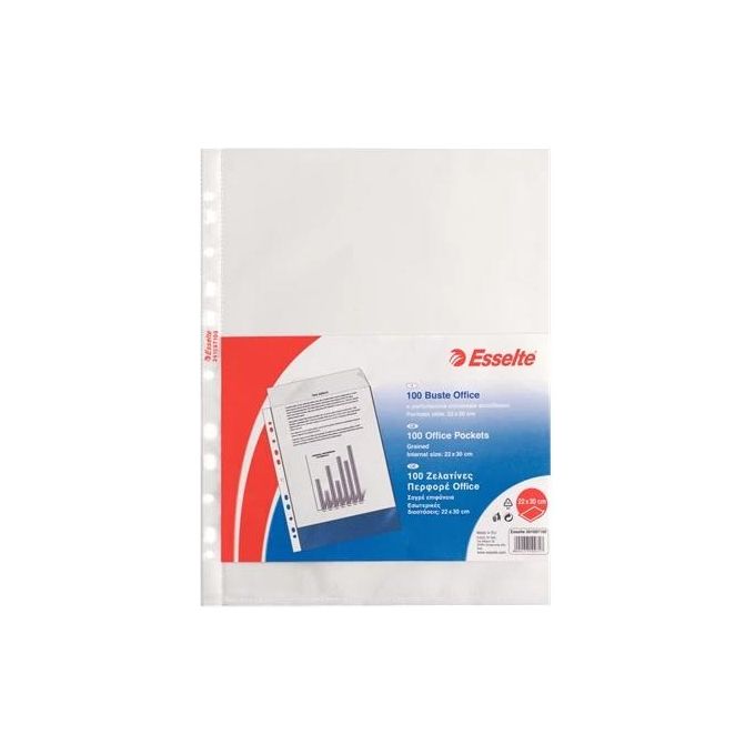 Esselte Confezione 100 Buste Office Antirifl 22x30cm