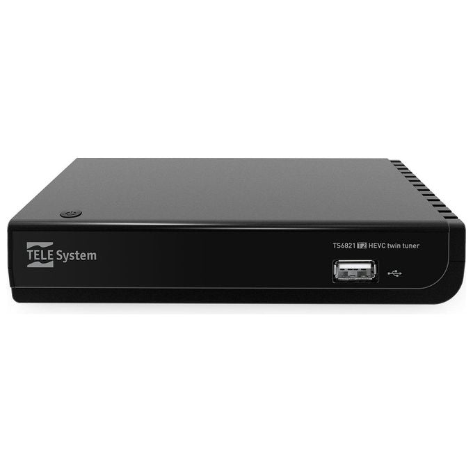 Telesystem Decoder con Doppio Tuner Digitale Terrestre Hd H.265 Videoregistratore e Media Player
