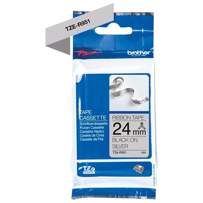 Brother TZE-R951 Nastro per Stampante Nero su Argento 24mm