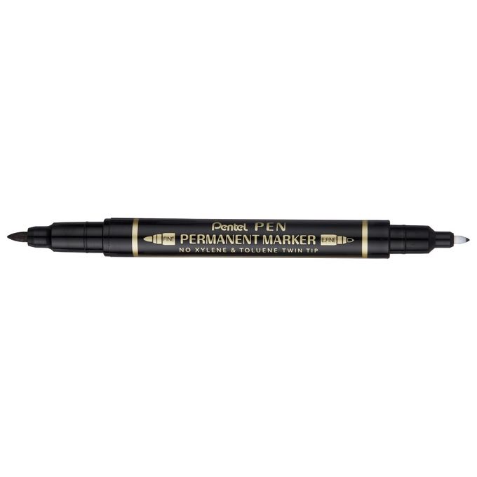 Pentel Confezione 12 Marcatori Twin Tip Nero