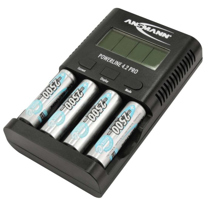 Ansmann Caricabatterie per 4 Batterie AA-AAA NiMH
