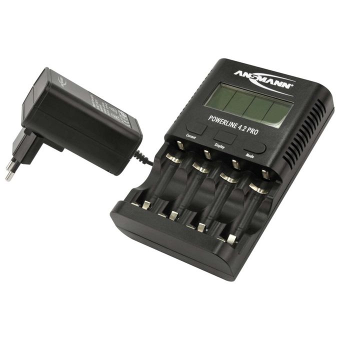 Ansmann Caricabatterie per 4 Batterie AA-AAA NiMH