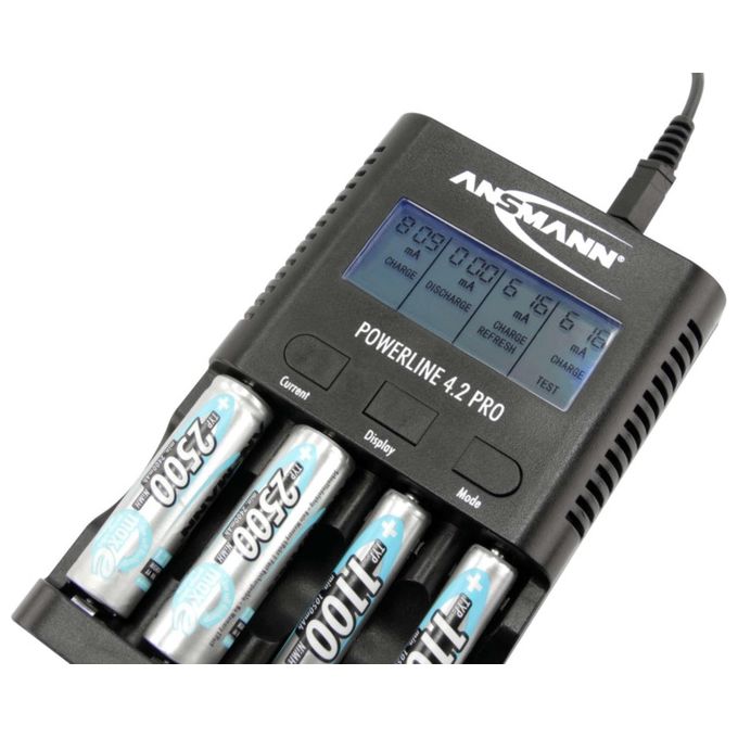 Ansmann Caricabatterie per 4 Batterie AA-AAA NiMH