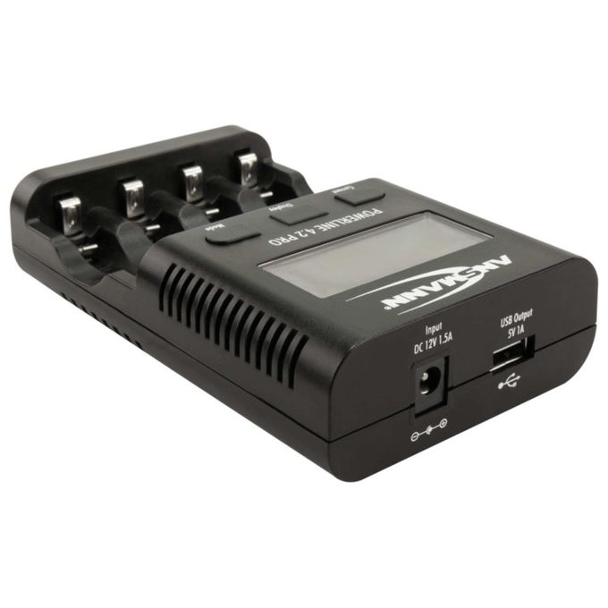 Ansmann Caricabatterie per 4 Batterie AA-AAA NiMH