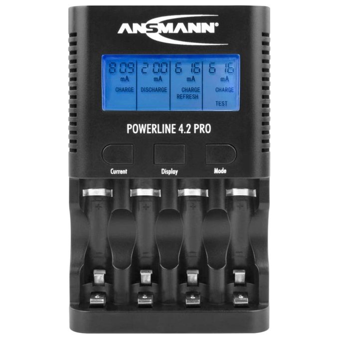 Ansmann Caricabatterie per 4 Batterie AA-AAA NiMH