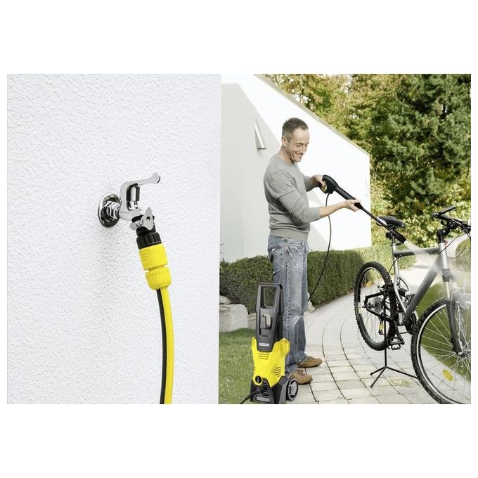 Idropulitrice Kärcher K 3 da 120 Bar, 2 Lance: 1 Ugello MangiaSporco + 1 Vario Power, Serbatoio detergente e erogazione dalla lancia + Tubo alta pressione 6m