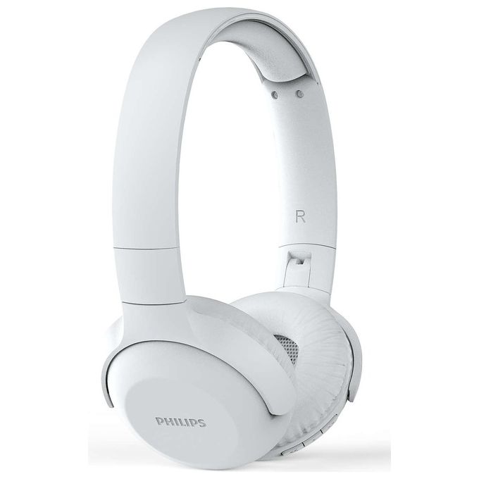 Philips Cuffia a Padiglione Bluetooth Wireless con Microfono Archetto Pieghevole in Bianco TAUH202W