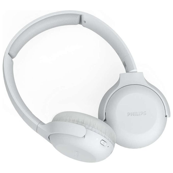 Philips Cuffia a Padiglione Bluetooth Wireless con Microfono Archetto Pieghevole in Bianco TAUH202W