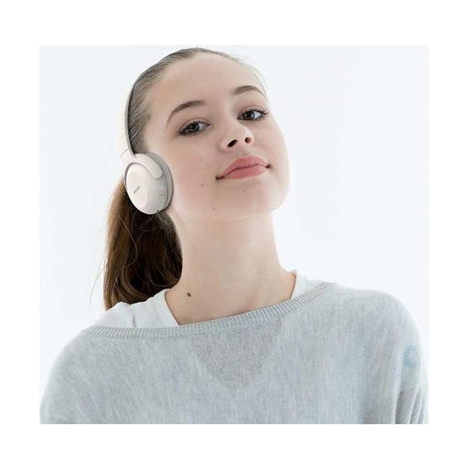 Philips Cuffia a Padiglione Bluetooth Wireless con Microfono Archetto Pieghevole in Bianco TAUH202W