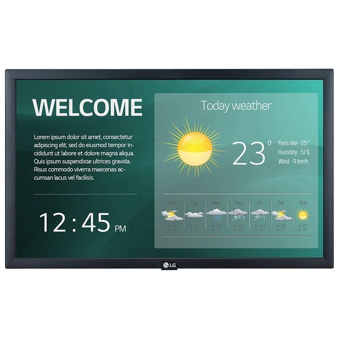 LG 22SM3G-B Visualizzatore di Messaggi 21.5'' Ips Full Hd Pannello Piatto per Segnaletica Digitale Nero Processore Integrato