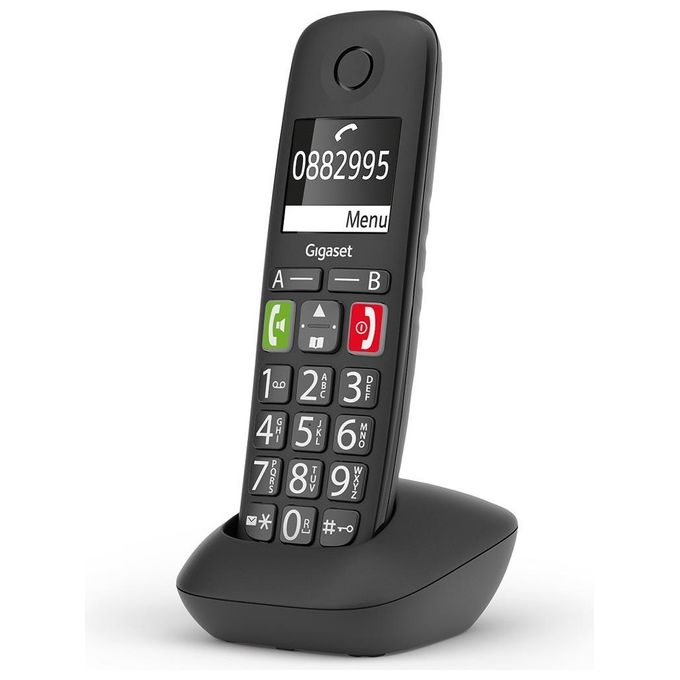 Gigaset E290HX Cordless Aggiuntivo DECT-GAP Senior Display 2'' Vivavoce Rubrica Nero