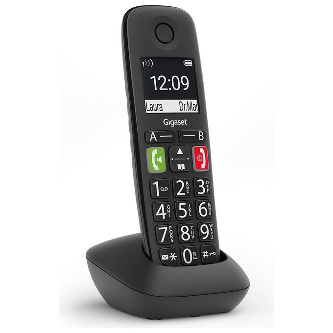 Gigaset E290HX Cordless Aggiuntivo DECT-GAP Senior Display 2'' Vivavoce Rubrica Nero