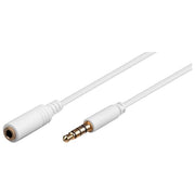 Goobay Cavo Prolunga Audio 3,5mm 4 Poli Maschio-Femmina Prolunga per Cuffie-Microfono su Smartphone 1mt Bianco
