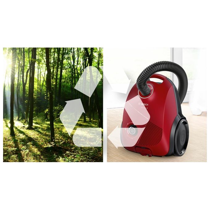 Bosch BGBS2RD1 Aspirapolvere con sacco Serie 2 Spazzola Tappeti-Pavimenti Rosso