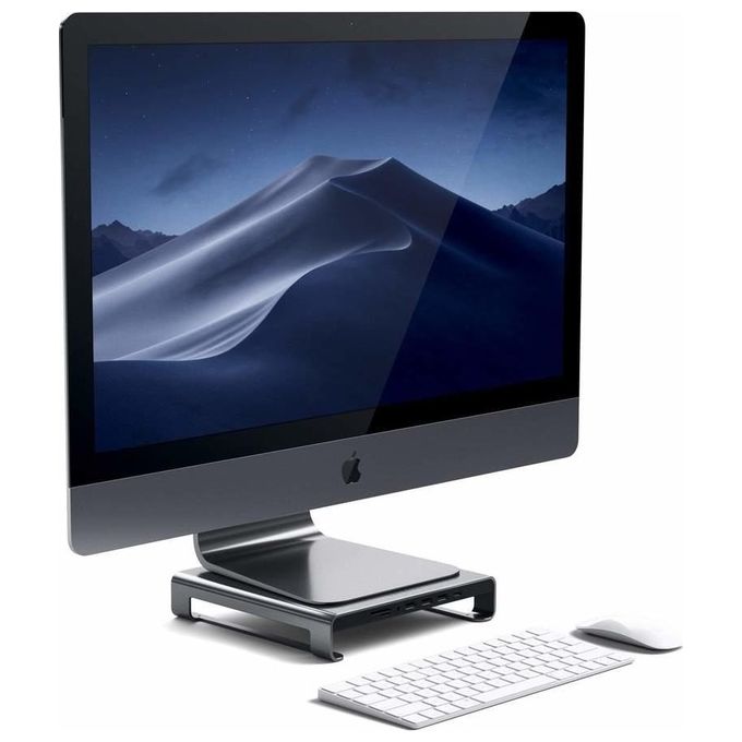 Satechi Stand in Alluminio Tipo C iMac con Porta Trasferimento Dati Usb-C Usb 3.0 Slot Schede Micro-SD e Jack Audio