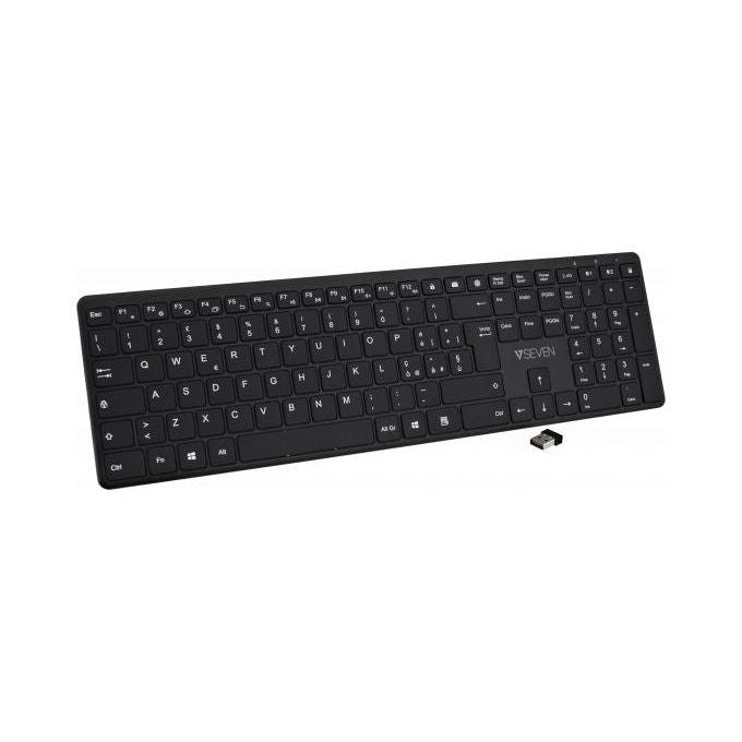 V7 KW550ITBT Tastiera Bluetooth Layout Italiano 24ghz Silenziosa QWERTY Italiano Nero