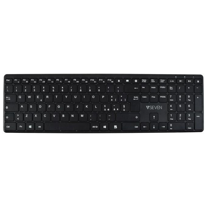 V7 KW550ITBT Tastiera Bluetooth Layout Italiano 24ghz Silenziosa QWERTY Italiano Nero