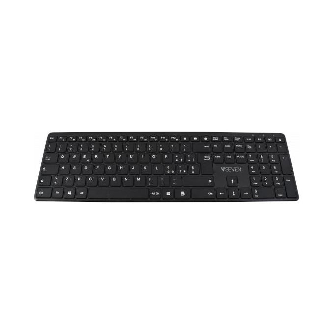V7 KW550ITBT Tastiera Bluetooth Layout Italiano 24ghz Silenziosa QWERTY Italiano Nero