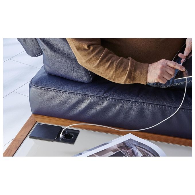 Evo Line Sistema Prese a Scomparsa da Incasso Square 80 1 Schuko 1 Usb e Ricarica Wireless