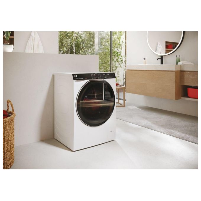 Hoover H-WASH 700 H7W 610MBC-S - Lavatrice a carica frontale 10 kg, 1600 rpm, Classe A, Motore Inverter, Programma Auto Care, (85x60x57 cm), Bianco