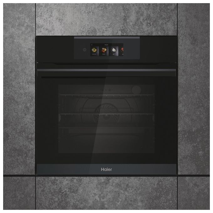 Haier HWO60SM6T9BH Forno da incasso I-Touch Serie 6 Multi-level 70 Litri Pirolitico 14 Funzioni Classe A Nero