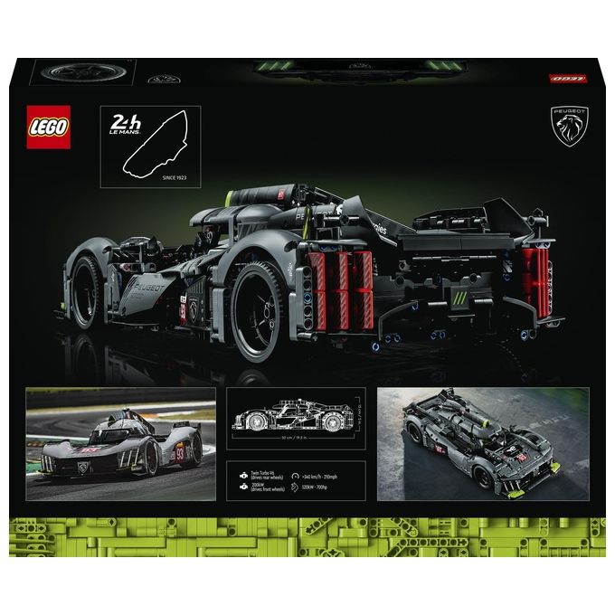 LEGO Technic 42156 PEUGEOT 9X8 24H Le Mans Hybrid Hypercar, Modellino di Auto da Corsa per Adulti Scala 1:10, Set da Collezione