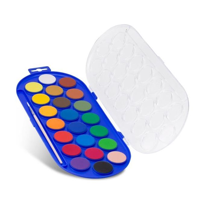 Primo Acquerelli in Scatola di Plastica Confezione 22 Pezzi