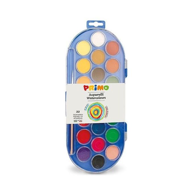 Primo Acquerelli in Scatola di Plastica Confezione 22 Pezzi