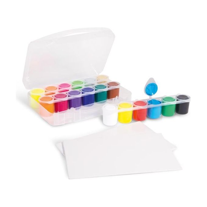 Primo Confezione 18 Colori Acrilici e 2 Cartelli Telati