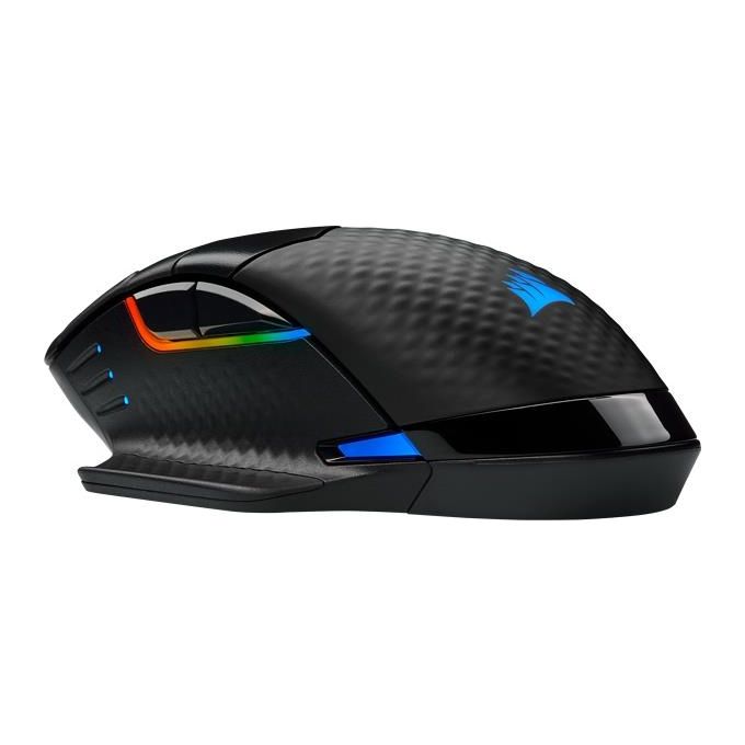 Corsair Dark Core RGB PRO, Mouse Gaming Wireless-Con Filo, Sensore Ottico da 18.000 DPI, Tecnologia Slipstream, Otto Pulsanti Programmabili, Illuminazione Dinamica Multicolore RGB, Nero