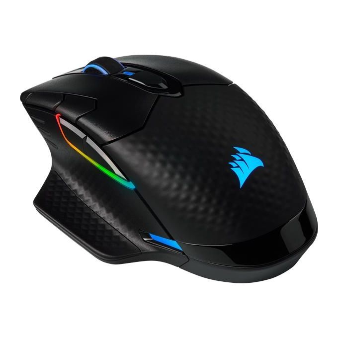 Corsair Dark Core RGB PRO, Mouse Gaming Wireless-Con Filo, Sensore Ottico da 18.000 DPI, Tecnologia Slipstream, Otto Pulsanti Programmabili, Illuminazione Dinamica Multicolore RGB, Nero