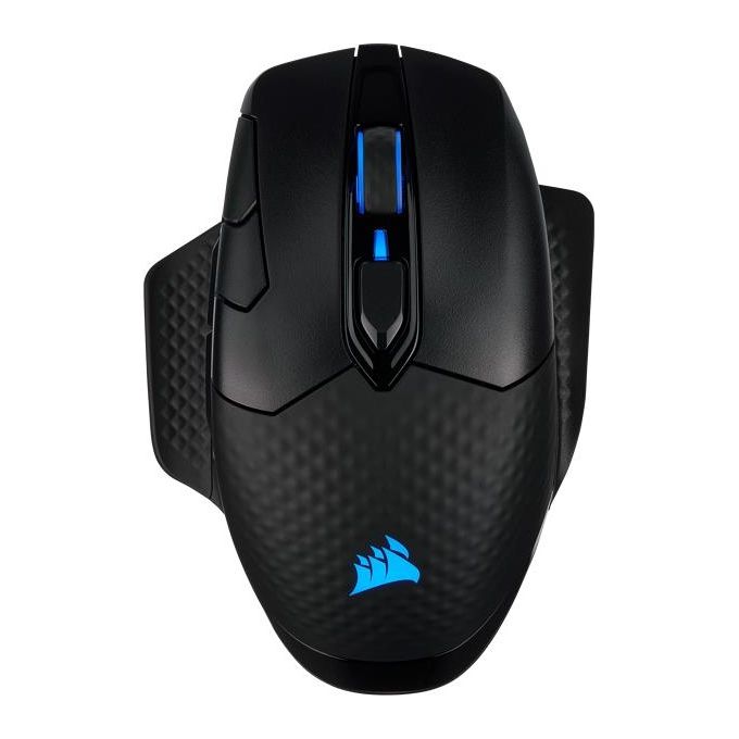 Corsair Dark Core RGB PRO, Mouse Gaming Wireless-Con Filo, Sensore Ottico da 18.000 DPI, Tecnologia Slipstream, Otto Pulsanti Programmabili, Illuminazione Dinamica Multicolore RGB, Nero