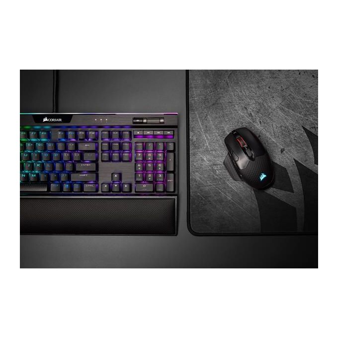 Corsair Dark Core RGB PRO, Mouse Gaming Wireless-Con Filo, Sensore Ottico da 18.000 DPI, Tecnologia Slipstream, Otto Pulsanti Programmabili, Illuminazione Dinamica Multicolore RGB, Nero