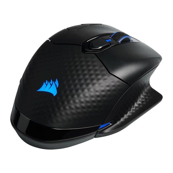 Corsair Dark Core RGB PRO, Mouse Gaming Wireless-Con Filo, Sensore Ottico da 18.000 DPI, Tecnologia Slipstream, Otto Pulsanti Programmabili, Illuminazione Dinamica Multicolore RGB, Nero