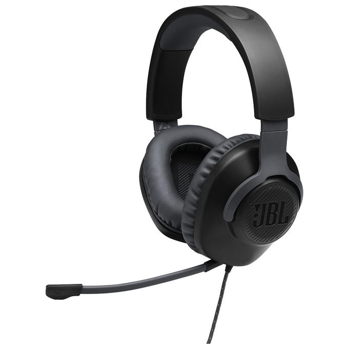JBL Quantum 100 Cuffie Gaming Over Ear con Filo Headset da gioco con Microfono Boom Direzionale Rimovibile Compatibilita' su Ogni Piattaforma Colore Nero