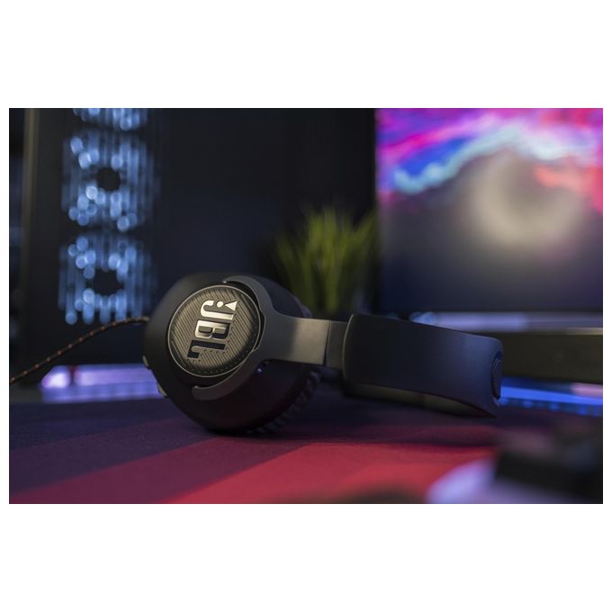 JBL Quantum 100 Cuffie Gaming Over Ear con Filo Headset da gioco con Microfono Boom Direzionale Rimovibile Compatibilita' su Ogni Piattaforma Colore Nero