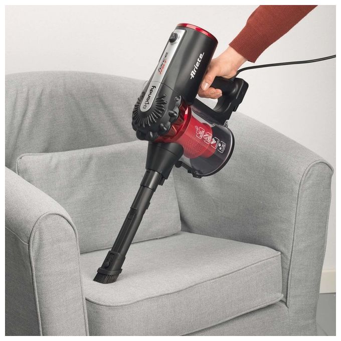 Ariete 2759 Handy Force RBT Aspirapolvere a Bastone 2 in 1 Ciclonica Senza Sacco Filtro HEPA 1L 600W colore Nero Rosso