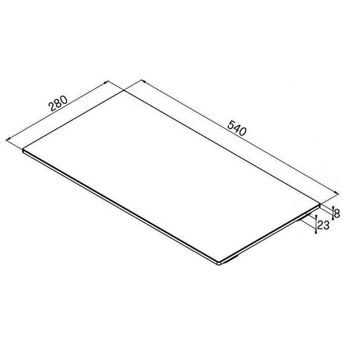 Elleci ATH010BK Tagliere Element Sliding 50 Cm 280x540x23 Mm Nero Universale