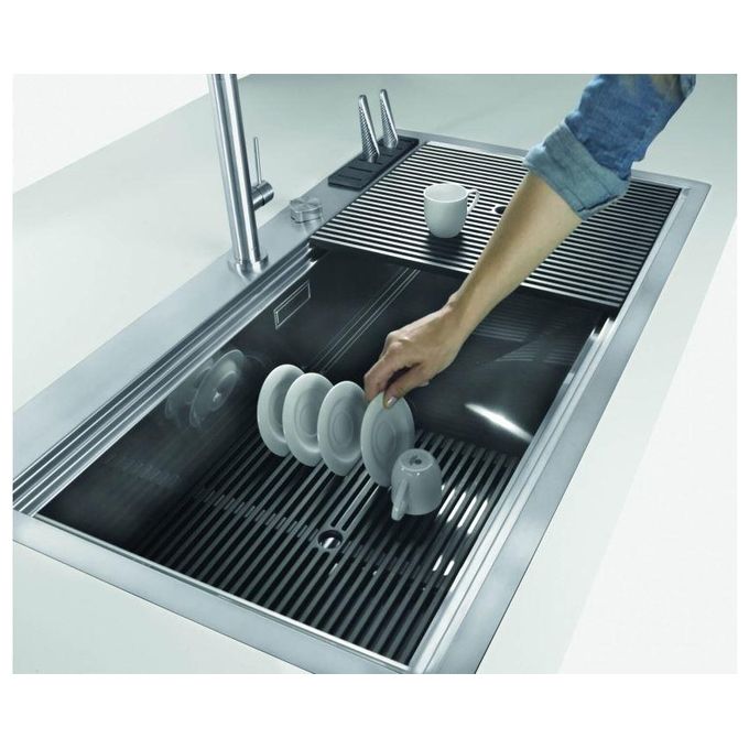 Foster 1024 050 Milano Lavello Inox Spazzolato da incasso Filotop 1 Vasca 84,6x56cm