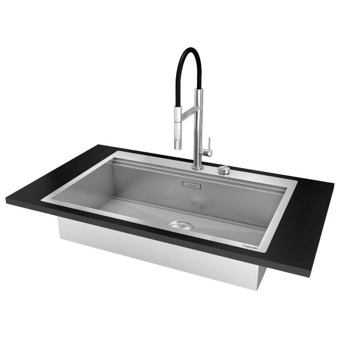 Foster 1024 050 Milano Lavello Inox Spazzolato da incasso Filotop 1 Vasca 84,6x56cm