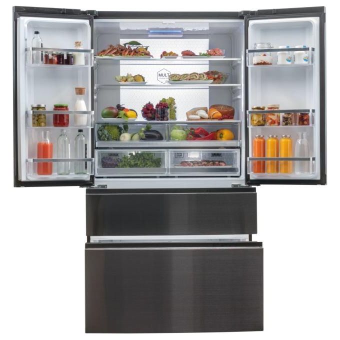 Haier FD 100 Serie 7 HB26FSNAAA Frigorifero Side-by-Side Libera Installazione 750 Litri Classe Energetica E Argento-Titanio