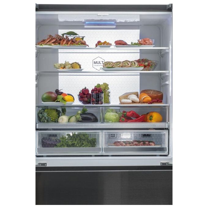 Haier FD 100 Serie 7 HB26FSNAAA Frigorifero Side-by-Side Libera Installazione 750 Litri Classe Energetica E Argento-Titanio