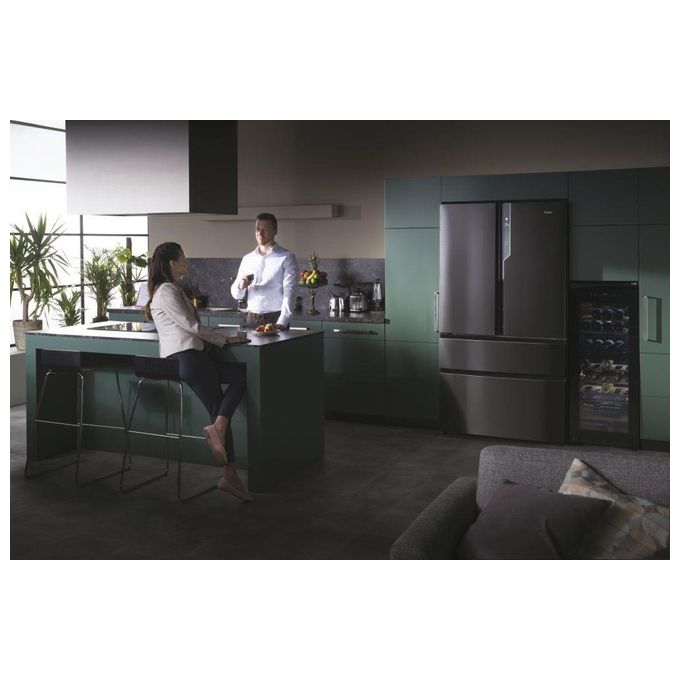 Haier FD 100 Serie 7 HB26FSNAAA Frigorifero Side-by-Side Libera Installazione 750 Litri Classe Energetica E Argento-Titanio