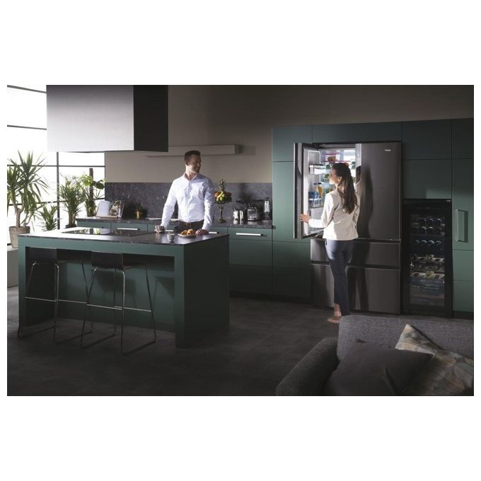 Haier FD 100 Serie 7 HB26FSNAAA Frigorifero Side-by-Side Libera Installazione 750 Litri Classe Energetica E Argento-Titanio