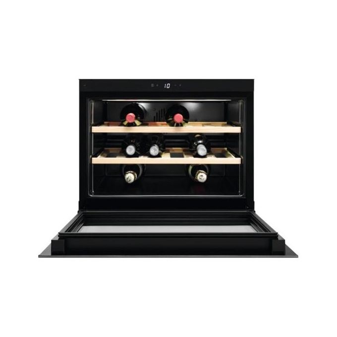 Electrolux KBW5X Vino Cantina da Incasso 18 bottiglie Capacita' 52 Litri Ventilazione interna Temperatura Regolabile da 5 a 20C Display LCD Touch Control Classe energetica F (A++) 45 cm Nero-Acciaio Inox