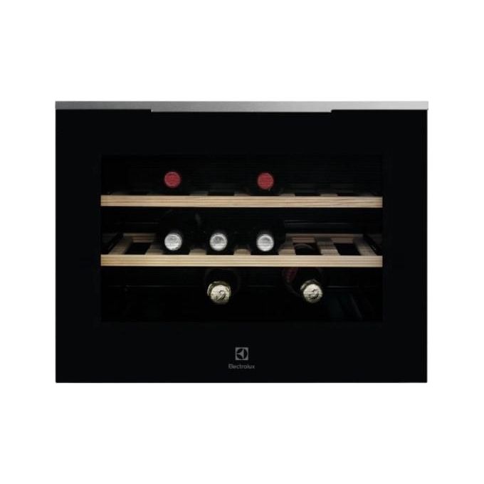 Electrolux KBW5X Vino Cantina da Incasso 18 bottiglie Capacita' 52 Litri Ventilazione interna Temperatura Regolabile da 5 a 20C Display LCD Touch Control Classe energetica F (A++) 45 cm Nero-Acciaio Inox